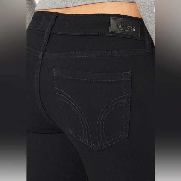 New! Hollister Skinny Zipper Low-Rise Black Super Skinny Jeans size 6S/7S/28W - Picture 2 of 4